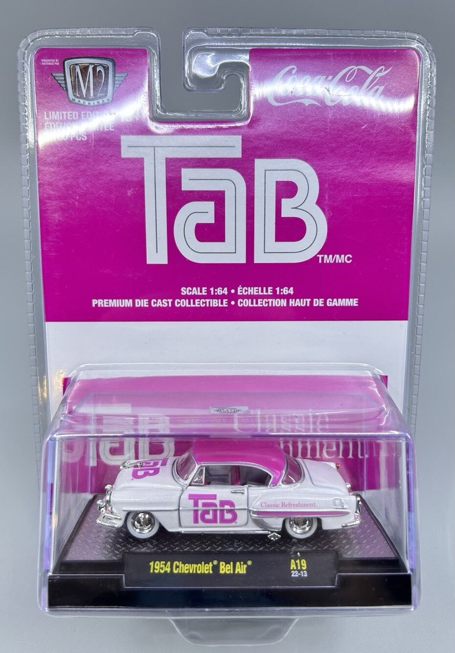 M2 Machines 1954 CHEVROLET Bel Air TAB Coca Cola Pink Diecast 1:64 Scale NIP